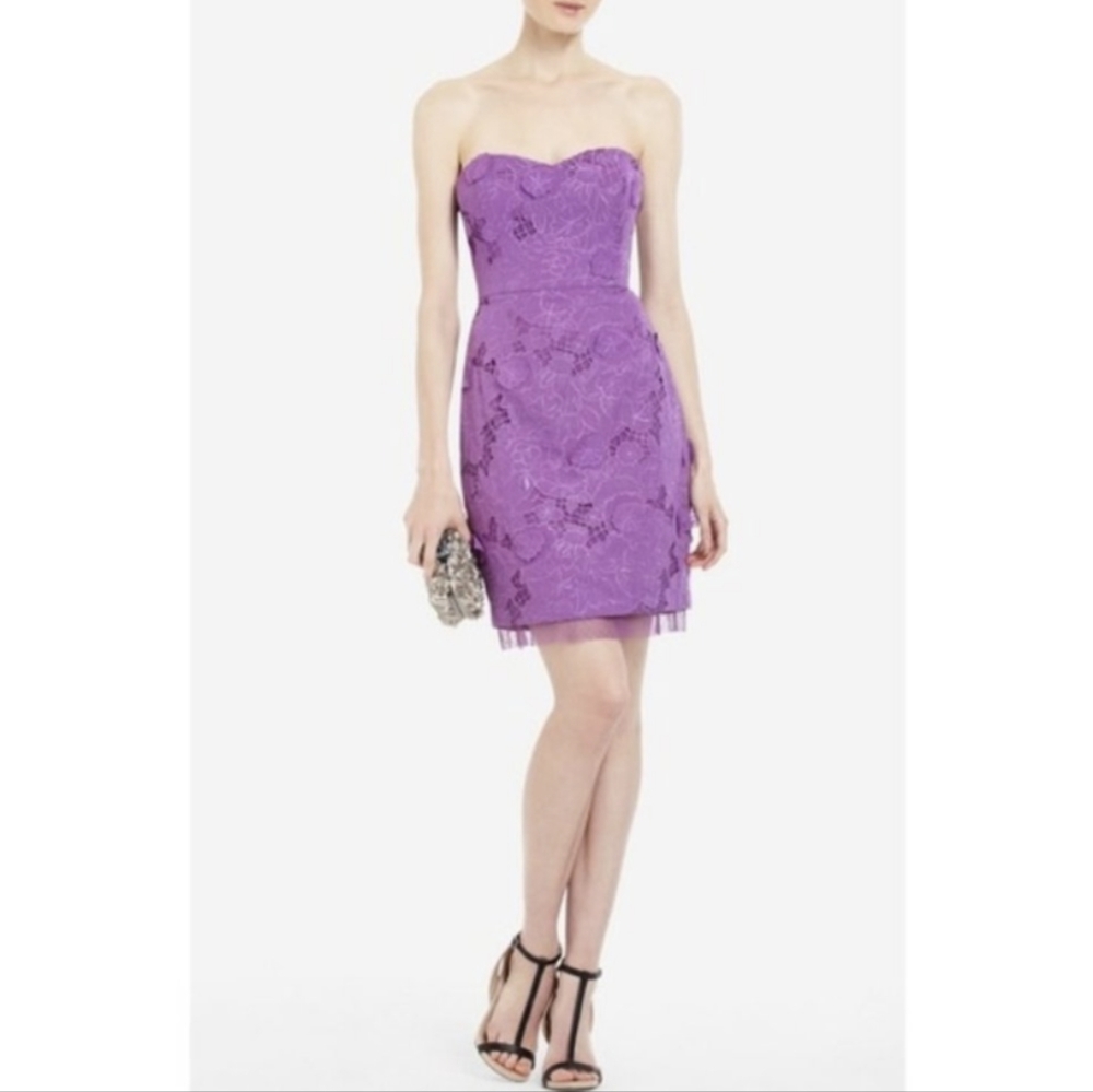 BCBGMaxAzria Carys iris strapless 3D floral dress